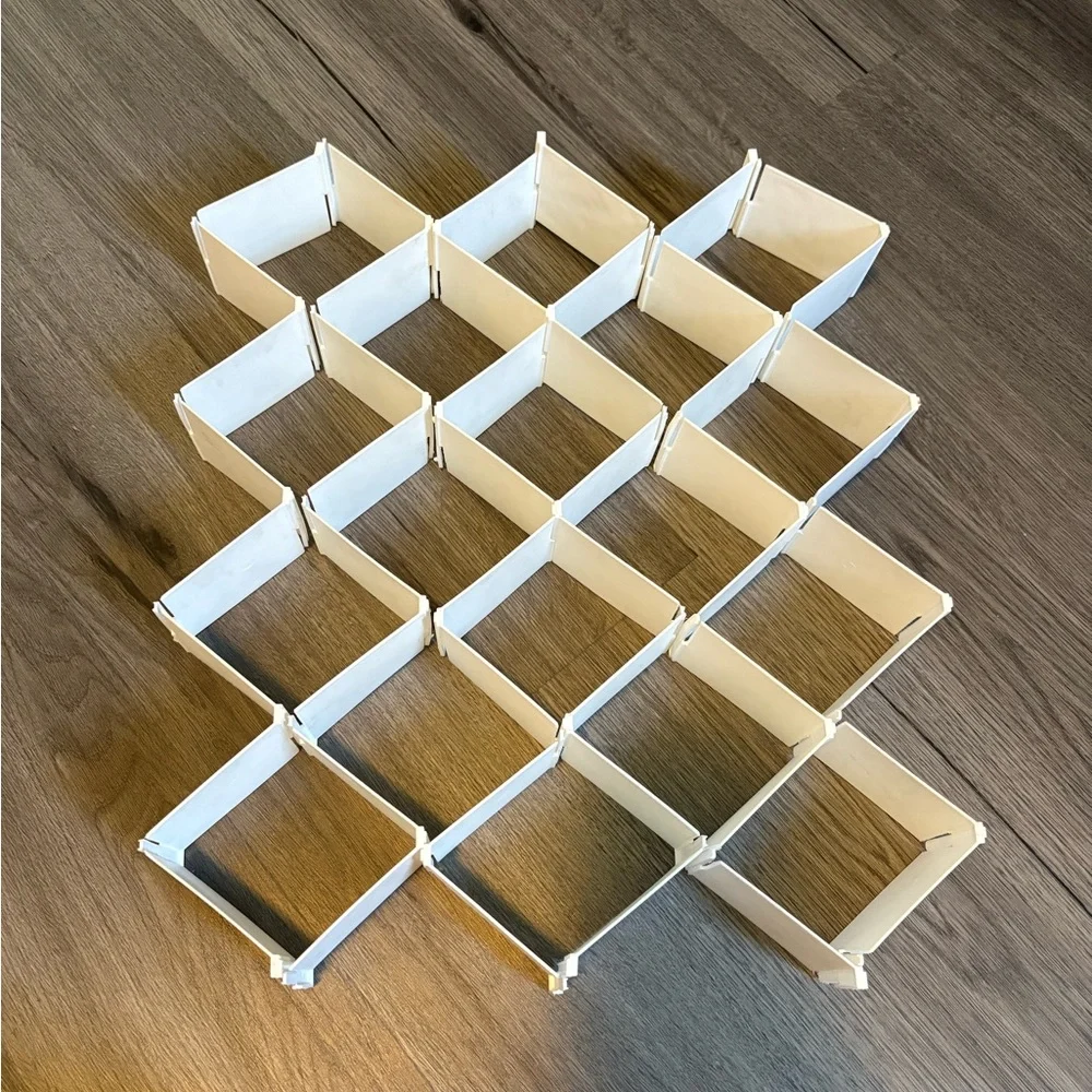 Adjustable White and Cream Drawer Organizer